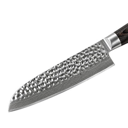 Shinrai Knives - Hammered Damask BR Santoku knife 18 cm