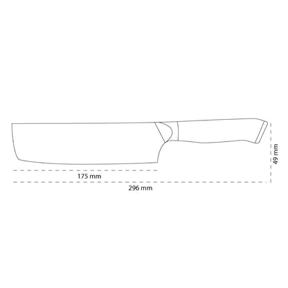 Shinrai Knives - Eclipse Series Damascus Nakirimes 18 cm