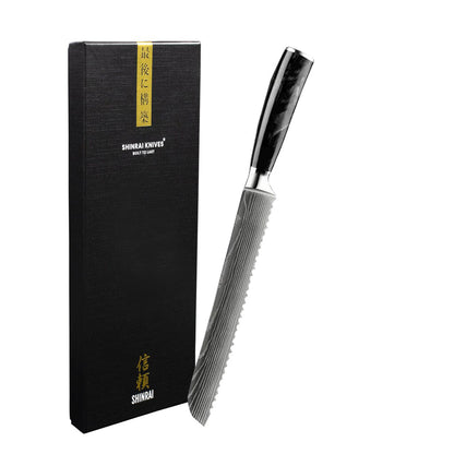 Impression Damas Japonais Epoxy Onyx - Couteau à Pain 20 cm