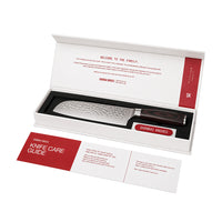 Shinrai Knives - Ensemble de 3 couteaux en acier inoxydable martelé - Couteau de chef + Santoku + Couteau d'office