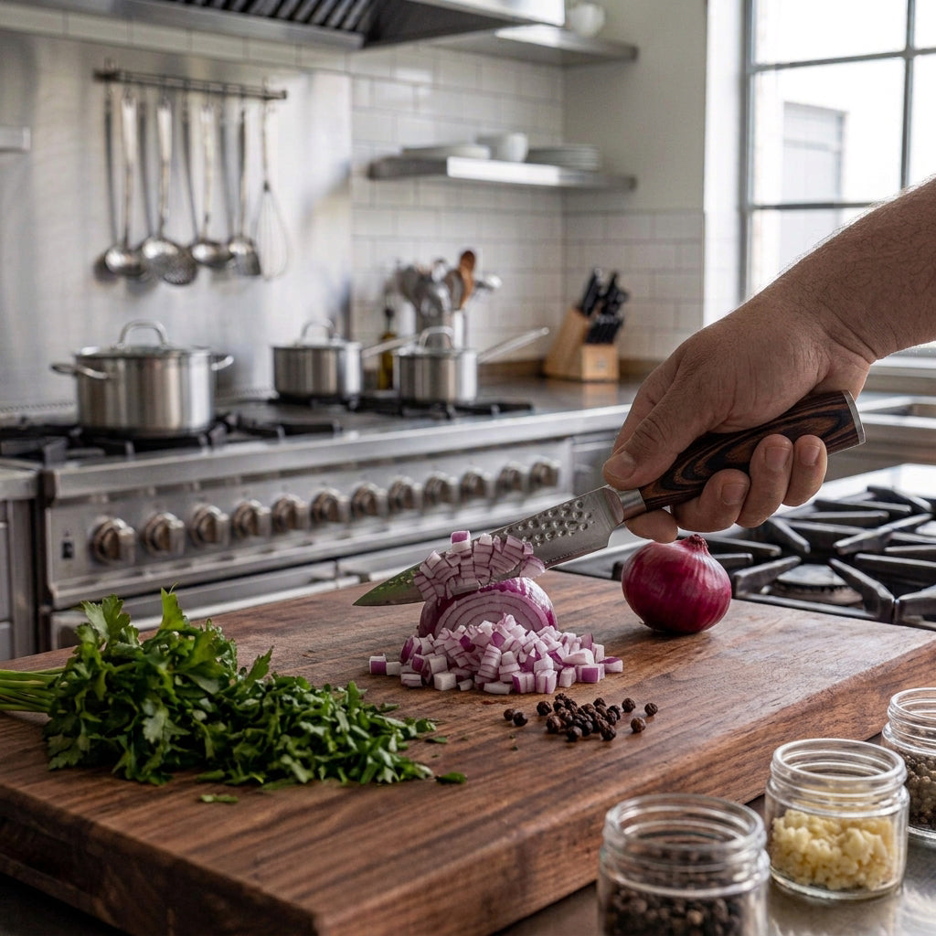 Shinrai Knives - Hammered stainless steel peeling knife 8 cm