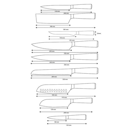 Shinrai Knives - Damascus Print Onyx Epoxy 9-piece Knife Set