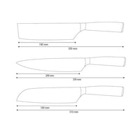 Shinrai Knives - Hammered Stainless Steel - 3-piece Knife Set
