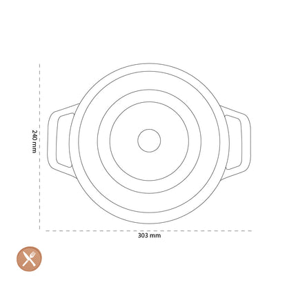 Staub - Round cocotte 24 cm - eucalyptus