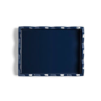 Addison Ross - Scalloped Tray - Pale Denim & Navy - 28x20 cm
