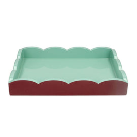 Plateau festonné Addison Ross - Cerise/Eau de Nill - 28 x 20 cm