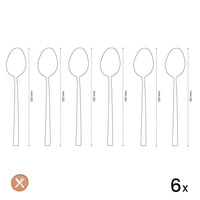 Amefa - Austin 6 Theelepels - Mat Goud Theelepels Amefa 