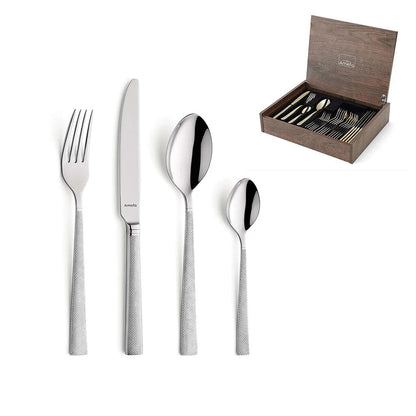 Amefa - Jewel 24-delige Bestekset - Houten opbergbox - Zilver Bestekset Amefa 