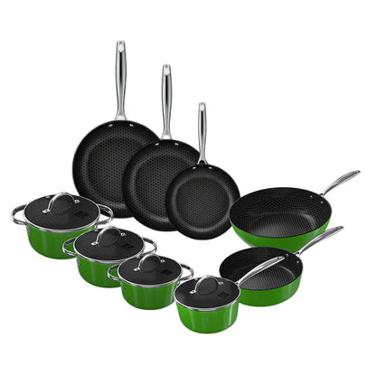 Cook &amp; Pan - Ensemble de 9 pièces de batterie de cuisine Honey Go Green Cook &amp; Pan