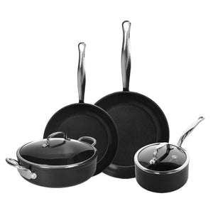 Batterie de cuisine GreenPan - Barcelona Pro XL 6 pièces (18/24/28/30 cm) : casserole avec couvercle, 2 poêles et cocotte avec couvercle.