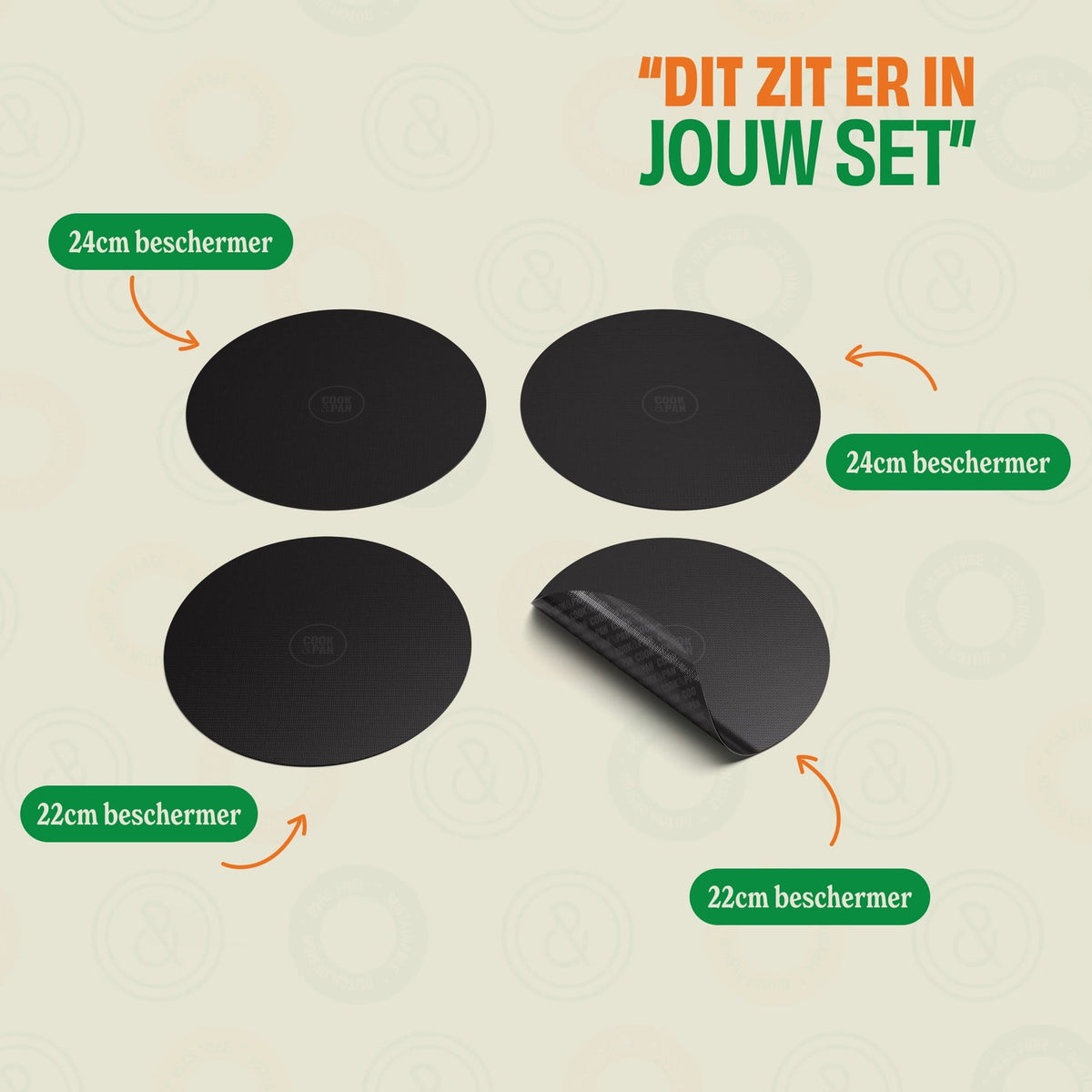 Cook &amp; Pan - Ensemble de 4 protections pour induction Taupe of Mind