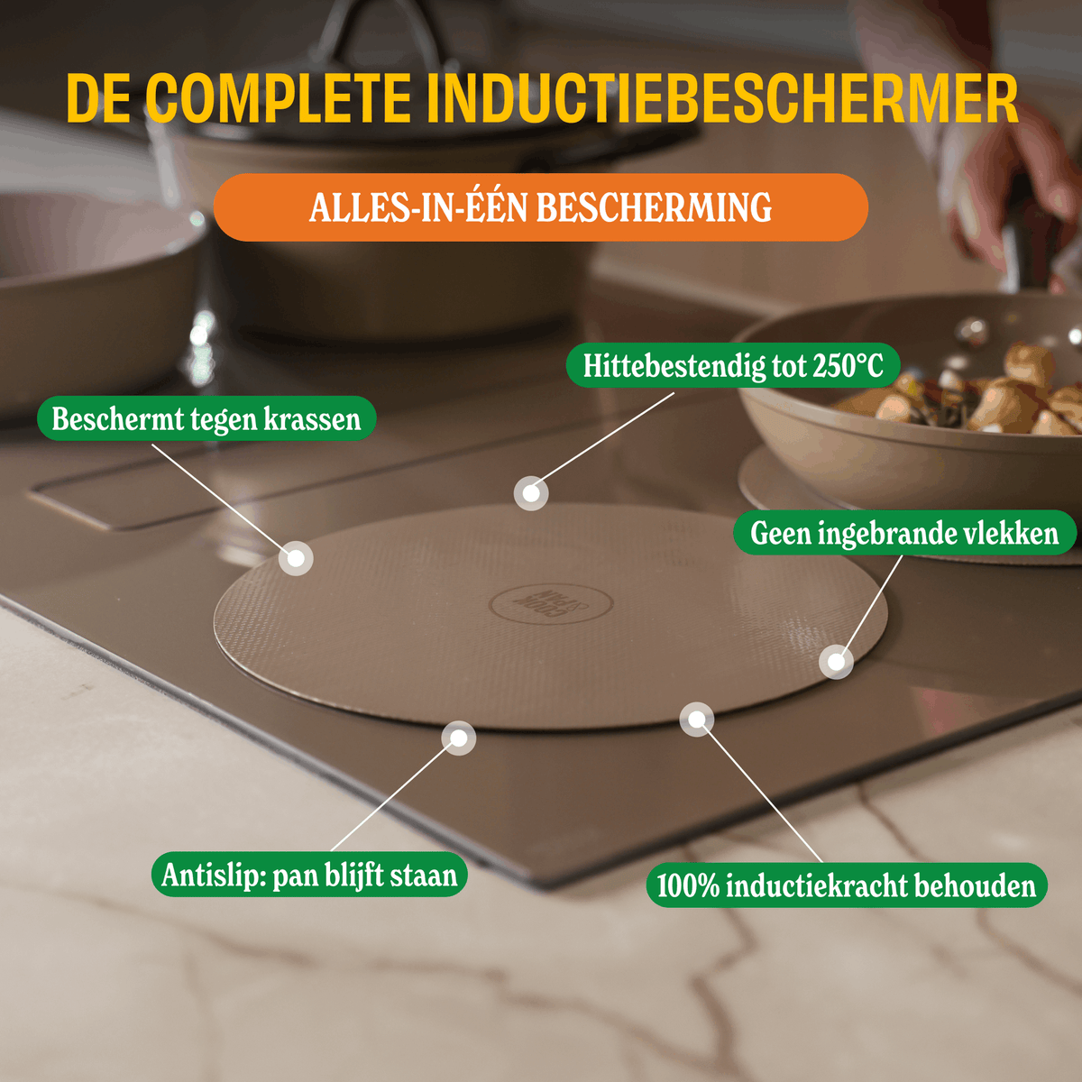 Cook &amp; Pan - Ensemble de 4 protections pour induction Taupe of Mind