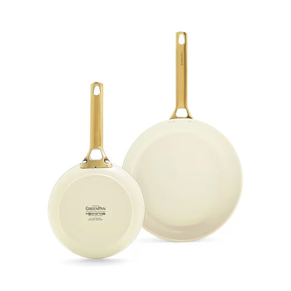 GreenPan - Set de poêles Padova Cream White 2 pièces avec revêtement antiadhésif en céramique 20/26 cm