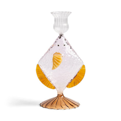 &Klevering - Kandelaar - Vis - Roze Kandelaar &Klevering 