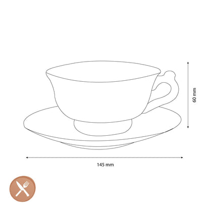 &Klevering - Kop en Schotel Whip - Geel - Set Van 2 Cappuccino kopjes &Klevering 