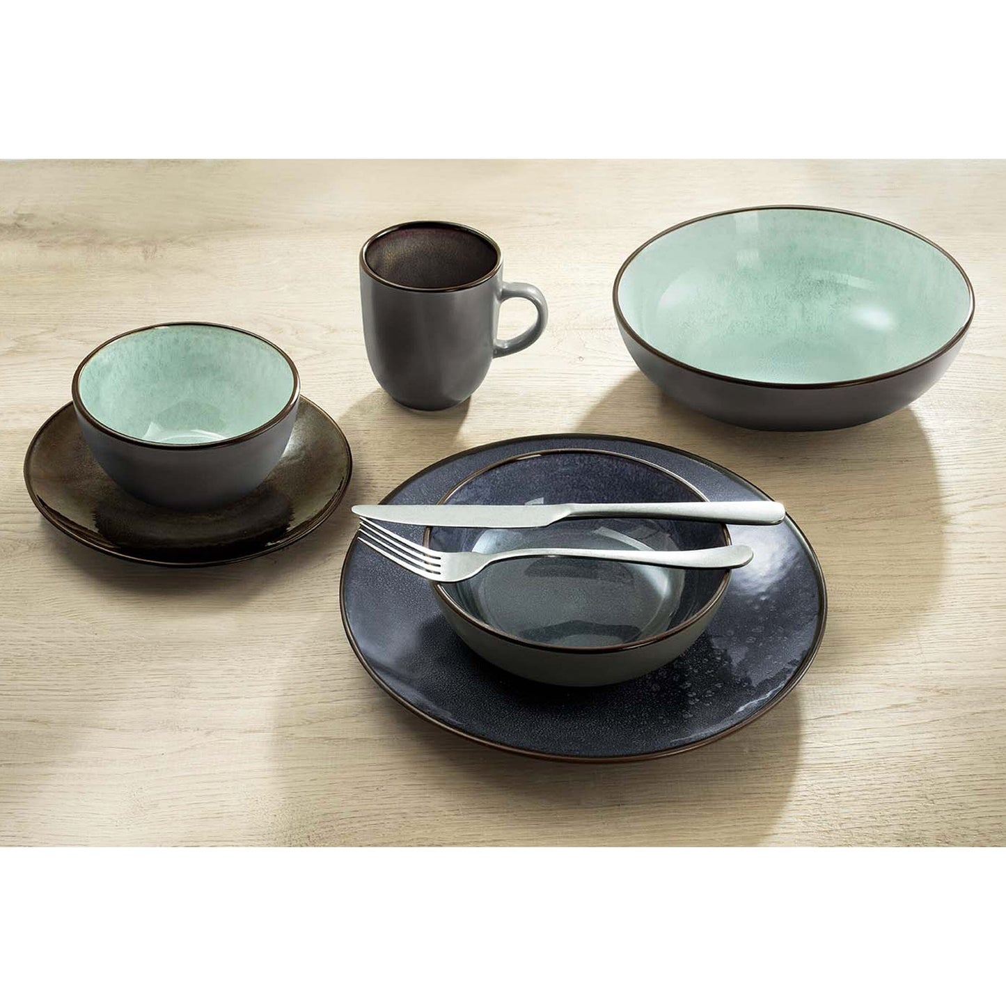 Medard de Noblat - Feeling Turquoise Dinnerbord 26.5 cm (set van 6) Dinerborden Medard de Noblat 