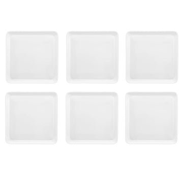 Medard de Noblat - Yaka White Vierkant Dinnerbord 25.5x25.5 cm (set van 6) Dinerborden Medard de Noblat 