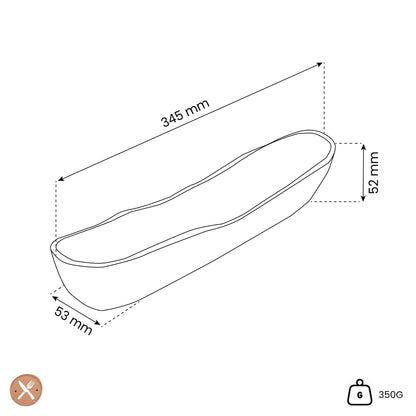 Oval - Olijfhouten Broodmand ca. 35 x 10 cm Oval Kitchenware 