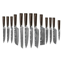 Shinrai Knives - Damascus Print 13-delige Messenset - Master collection XL set Messenset Shinrai Knives 