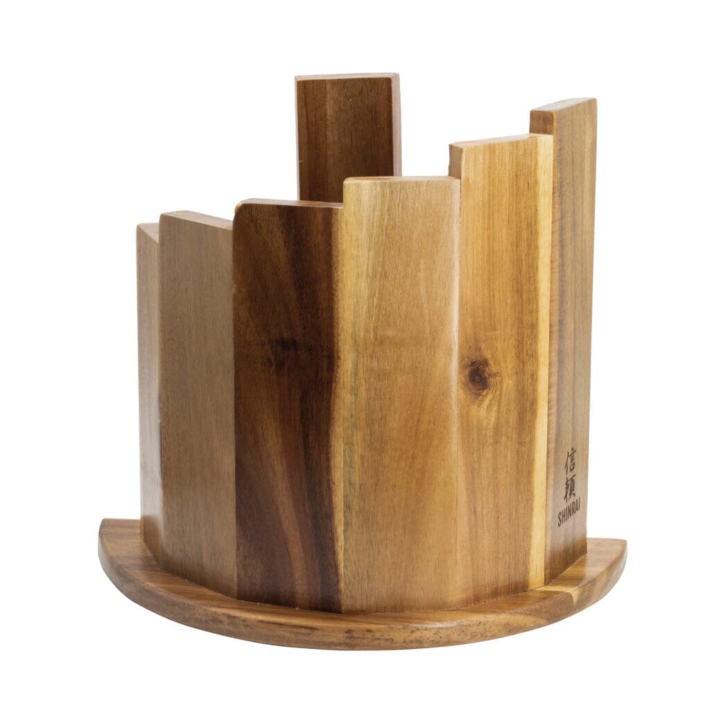 Shinrai Knives - Damascus Print Onyx Epoxy 9-delige Messenset + Magnetisch Messenblok Scalae - Acacia hout Messenset met blok Shinrai Knives 