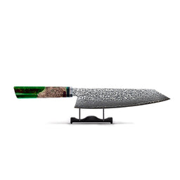 Shinrai Knives - Emerald Octagon Damascus Kiritsuke 23 cm - Special Edition Kiritsukemes Shinrai Knives 