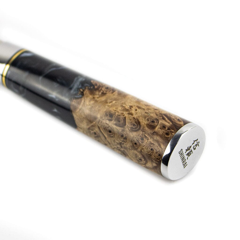 Shinrai Knives - Epoxy Onyx 6-delige Damascus Messenset + Magnetisch Messenblok Scalae - Acacia hout Messenset met blok Shinrai Knives 