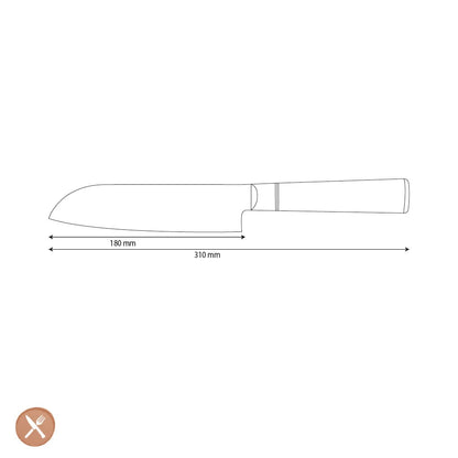 Shinrai Knives - Epoxy Onyx Damascus Santoku mes 18 cm Santokumes Shinrai Knives 