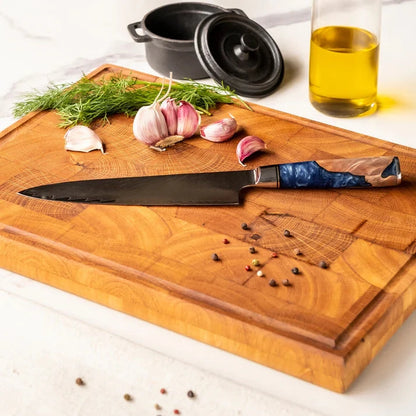 Shinrai Knives - Epoxy Sapphire 6-delige Messenset + Messenblok Cito dubbelzijdig Messenset met blok Shinrai Knives 