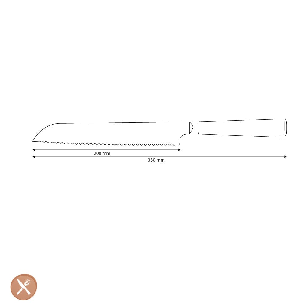 Shinrai Knives - Hammered Damast BR Broodmes 20 cm Broodmes Shinrai Knives 