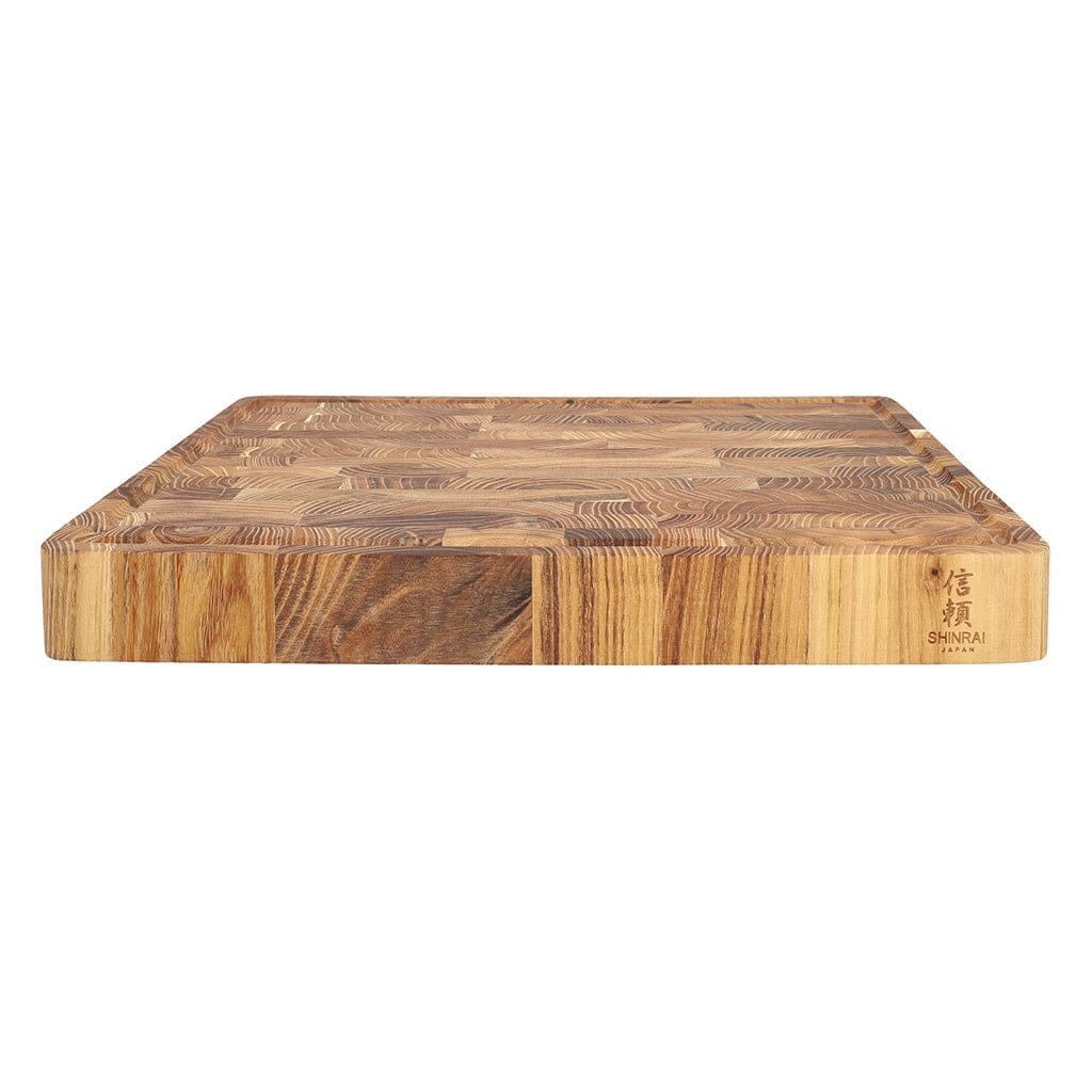 Shinrai Knives - Luxe Snijplank Teakhout - Kopshout - 40 x 30 x 4.5 cm Houten snijplank Shinrai Knives 