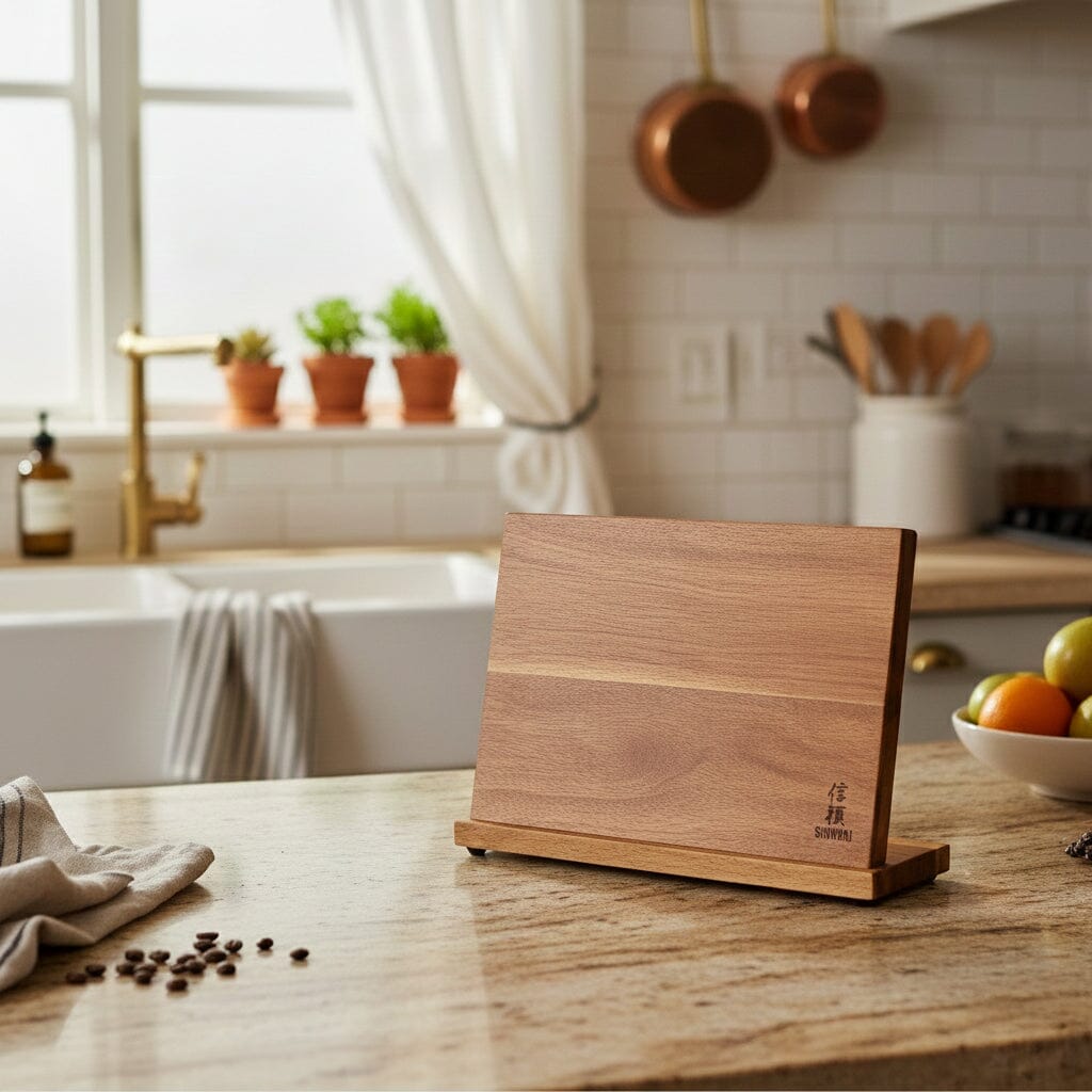 Shinrai Knives - Magnetisch Messenblok Enkelzijdig - Acaciahout Magnetisch messenblok Shinrai Knives 