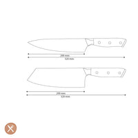 Shinrai Knives - Parelmoer Jewels 2-delige Damascus Messenset - Koksmes + Nakiri Messenset Shinrai Knives 