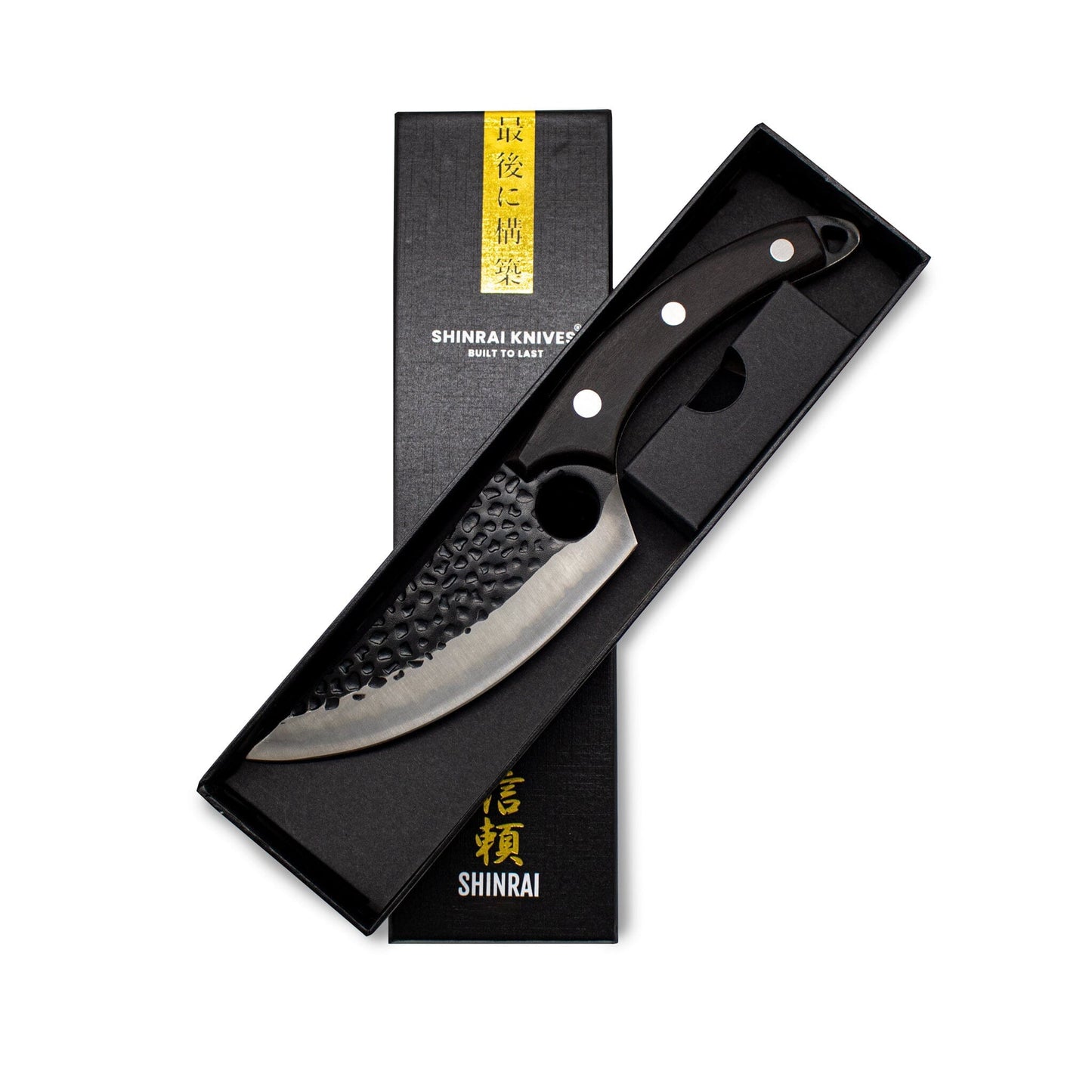 Shinrai Knives - RVS Gladiator Koksmes met holster - Zwart Outdoor koksmes Shinrai Knives 