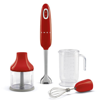 Mixeur plongeant Smeg | Rouge | Années 1950 | Mixeur plongeant avec accessoires