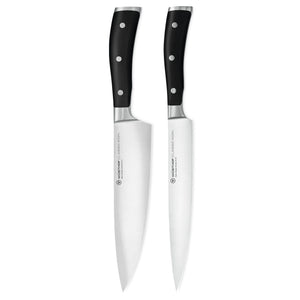 Wüsthof - Coffret de 2 couteaux Classic Ikon - Couteau de chef + Couteau à découper