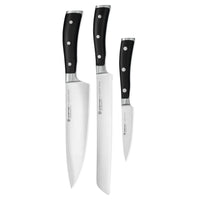 Wüsthof - Classic Ikon 3-delige Messenset - Koksmes + Broodmes + Officemes Messenset Wusthof 