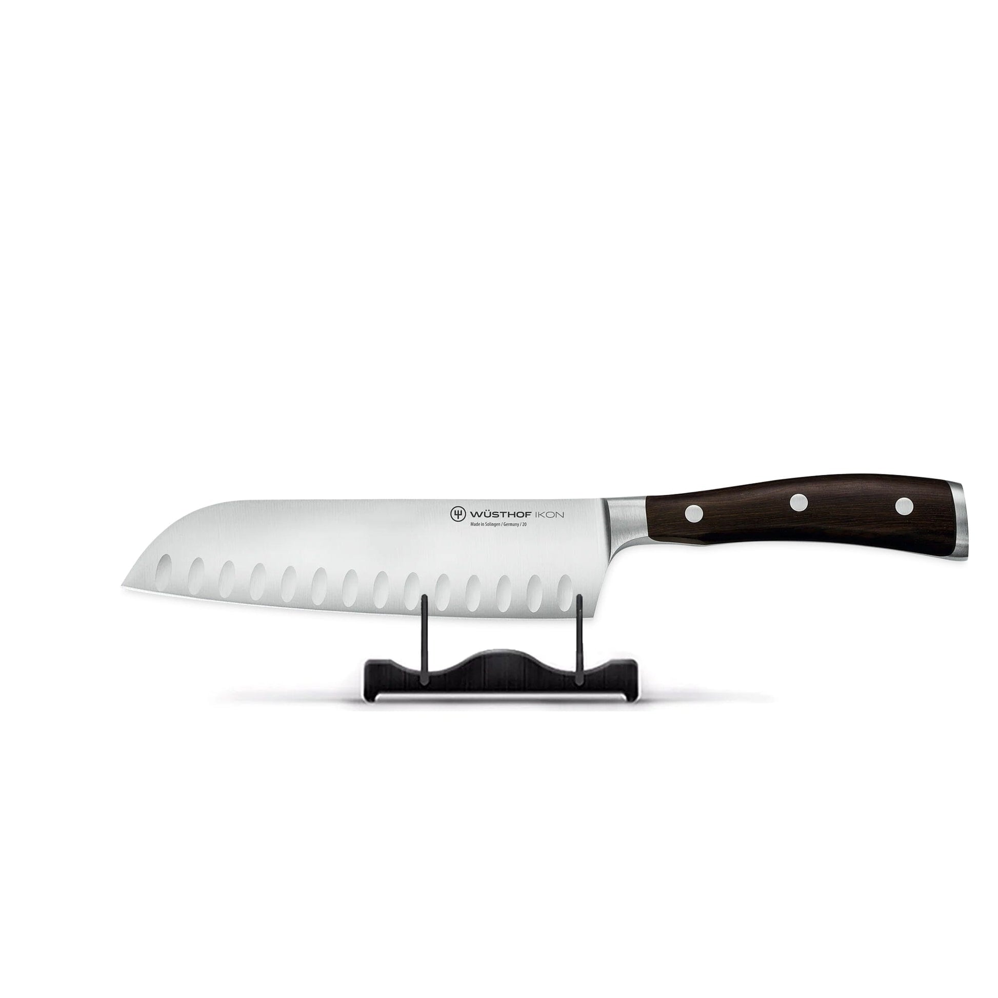 Wusthof - Ikon Santoku met kuiltjes 17 cm - Houten handvat Santokumes Wusthof 