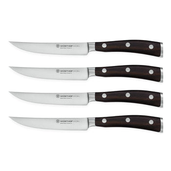 Wusthof - Ikon Steakmessenset 4-delig - Houten handvat Steakmessen Wusthof 