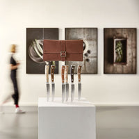 Wusthof - Ikon Steakmessenset 6-delig + Lederen Messentas Messenset Wusthof 